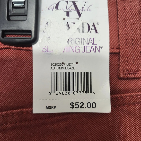 Gloria Vanderbilt women's Amanda jeans autumn blaze orange size 18WS sho… - Picture 5 of 7